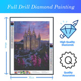 Landscape Diamond Painting Kits for Adult, Salt Lake Temple Scenery DIY 5D Diamond Painting Arts Craft for Home Wall Decor Gift 12 x 16 inch CDYCNXZ