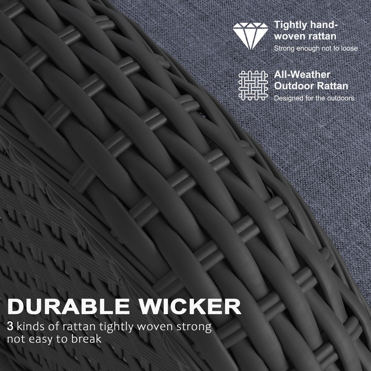 LayinSun 7 Pieces Outdoor Patio Furniture Set with Fire Pit Table, Rattan Wicker Sectional Swivel Rocker Chairs Sets LayinSun