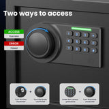 Grimtron Gun Safe for Handgun - (1.72 cu. ft.) Adult Multiple Pistol Safe 【Gun Organizer & Gun Rack】Money Safe Box with Silent Mode, Home Safe with Backlit Keypad, LED Light, Gun Vault for Anti-Rust Grimtron