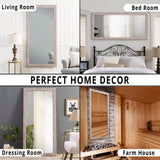 Naomi Home Farmhouse Full-Length Mirror with Wood Frame – Rustic 66"x32" Large Floor Mirror, Elegant Full Body Standing or Wall Mirror, Rustic Wood Mirror Full Length for Bedroom, Warm Grey Finish Naomi Home