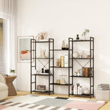 Panana Industrial 4-Tier Bookshelf with 11 Open Shelves and Metal Frame - Black Panana
