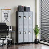 Letaya Metal Lockers for Employees-6 Door Storage Locker with Shelves and Lockable Steel Cabinet for School,Gym,Office,Staff (Black & Gray, 6 Door) Letaya
