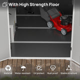 VONZOY Resin Outdoor Storage Shed, 5x3FT Plastic Garden Shed with Floor, Lockable Door & Window, Waterproof Tool Shed for Backyard Garden Patio Lawn Grey White VONZOY