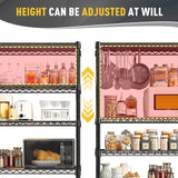 REIBII Storage Shelves, 5-Tire Wire Shelving Load 1000LBS Metal Shelves for Storage Adjustable Garage Shelving Unit Wire Shelf Rack Kitchen Storage Rack Pantry Shelves 31.5''W x 15.7'' D x 71''H REIBII