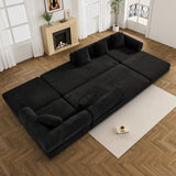 DAMAIFROM Modular Sectional Loveseat Sofa Cloud Boneless Couch, Modern Sleeper Sofa for Customizable Living Spaces, Cozy Modular Couch for Indoor Room, No Assembly Required, Black DAMAIFROM