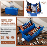 Leather Working Tools Kit, Leather Tooling Kit with Double Layer Storage Box, Heavy Duty Sewing Kit, Professional Working Tools and Supplies for DIY Stamping Cutting Engraving Punching Sewing FOUSNOW
