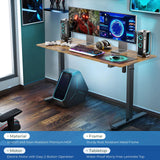 Our Modern Space Height Adjustable 55" Electric Standing Desk - Upgraded Ultra Durable Home Office Large Rectangular Computer or Laptop Sit Stand Workstation - 55 x 24 Inch (Rustic Brown, 55 Inches) Our Modern Space