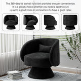 Nolohoo Swivel Barrel Chair Set of 2, Upholstered Swivel Cuddle Accent Chairs for Living Room, Comfy 360 Degree Modern Small Round Armchair for Bedroom, Office (Black, Linen) Nolohoo