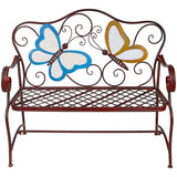 Alpine Corporation 45" x 23" Outdoor 2-Person Butterfly Garden Bench Alpine Corporation