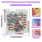 JXDXDJ American Flag Diamond Art Kits for Adults,Animal 5D Diamond Painting Kits for Beginners,DIY Full Drill Deer Diamond Dots with Gem Art for Adults Pictures Crafts,Home Wall Decor 13.8 X 13.8 in JXDXDJ