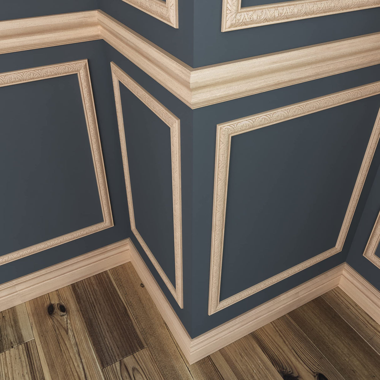 419-4WHW Unfinished White Hardwood Flower Blossom Embossed Trim Moulding ORNAMENTAL