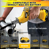 Cordless Reciprocating Saw Compatible with Dewalt 20V MAX Battery, Mini Recipro Saw Cordless with 4 Blades, 3500 SPM Variable Speed, One-Handed Operation, Tool-free Blade Change, No Battery Included RAYLEEY