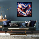 KTHOFCY 5D DIY US Flag Independence Day Eagles Diamond Painting Kits for Adults, US 4th of July Full Drill Crystal Rhinestone Paintings Pictures Arts Wall Decor Painting Dots Kits 13.8X13.8inch KTHOFCY