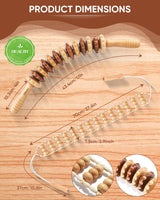 ONUEMP 2PCS Wood Therapy Massage Tools, Wooden Massage Roller Stick & Back Massager Roller Rope, Maderoterapia Kit Colombiana for Lymphatic Drainage, Anti Cellulite, Body Sculpting, Ease Deep Tissue ONUEMP