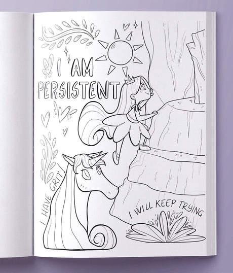 Hey Girl! A Unicorn Coloring Book for Girls: To Develop Gratitude and Mindfulness through Positive Affirmations BRIRILINE