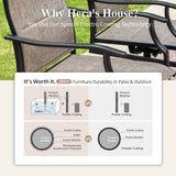 HERA'S HOUSE Outdoor Patio Dining Set of 9, 9 Piece Outdoor Table and Chairs Set of 1 Extendable Large Patio Table and 8 Quick Dry Textilene Swivel High Back Rocking Chairs for Lawn, Park, and Garden HERA'S HOUSE