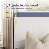 Allewie Queen Size Velvet Lift Up Storage Bed Frame, Vertical Channel Tufted Headboard, Hydrualic Underneath Storage, Upholstered Platform Bed, Wooden Slats Support, No Box Spring Needed, White Allewie