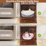 ZENY 2-in-1 Cat Litter Box Enclosure with Storage Shelves, Hidden Cat Litter Box Enclosure Furniture with Entrance (Rustic Brown) ZENY