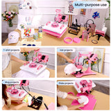 Whubefy 5 in 1 Heat Press Machine 15"x12" with Tumbler Press Hat Press, Industrial Sublimation Heat Press Machine for T Shirts Bags Hat Cap Mug Plate, 360° Swing Away T Shirt Press Machine Transfer Whubefy