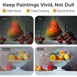 Nicpro Gloss Varnish for Acrylic Painting(4 oz, 120 ml), Non-Yellowing, Non-Toxic, Anti-Crazing, Clear Acrylic Varnish for Pro Artist & Hobby Painter on Canvas, Wood, Artwork, High Gloss Finish Nicpro