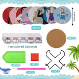 8 PCS Singer Diamond Art Coasters Kits, Pop Star Diamond Painting Coasters with Holder Set of 8, DIY Drink Coasters Art Crafts Supplies for Adults Cup Mat for Home Decor House Warming Gifts Non-Slip YSUNETER