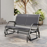 Outsunny 2-Person Outdoor Glider Bench, Patio Double Swing Rocking Chair Loveseat w/Powder Coated Steel Frame for Backyard Garden Porch, Gray Outsunny