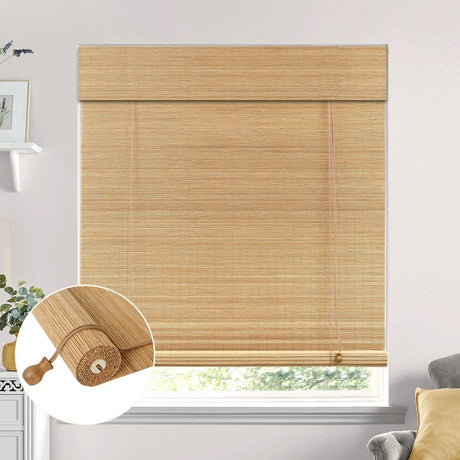 EVOZEN No Tool No Drill Bamboo Blinds, Bamboo Blinds for Interior Windows, Bamboo Window Shades,Light Filtering, Bamboo Shades, Easy to Install for Home & Patio& Porches EVOZEN