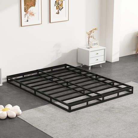 NHODIR Box Spring for Full Bed, 5 inch Full Size Box Spring Only, Strong Metal Frame Mattress Foundation, No Noise, Easy Assembly NHODIR