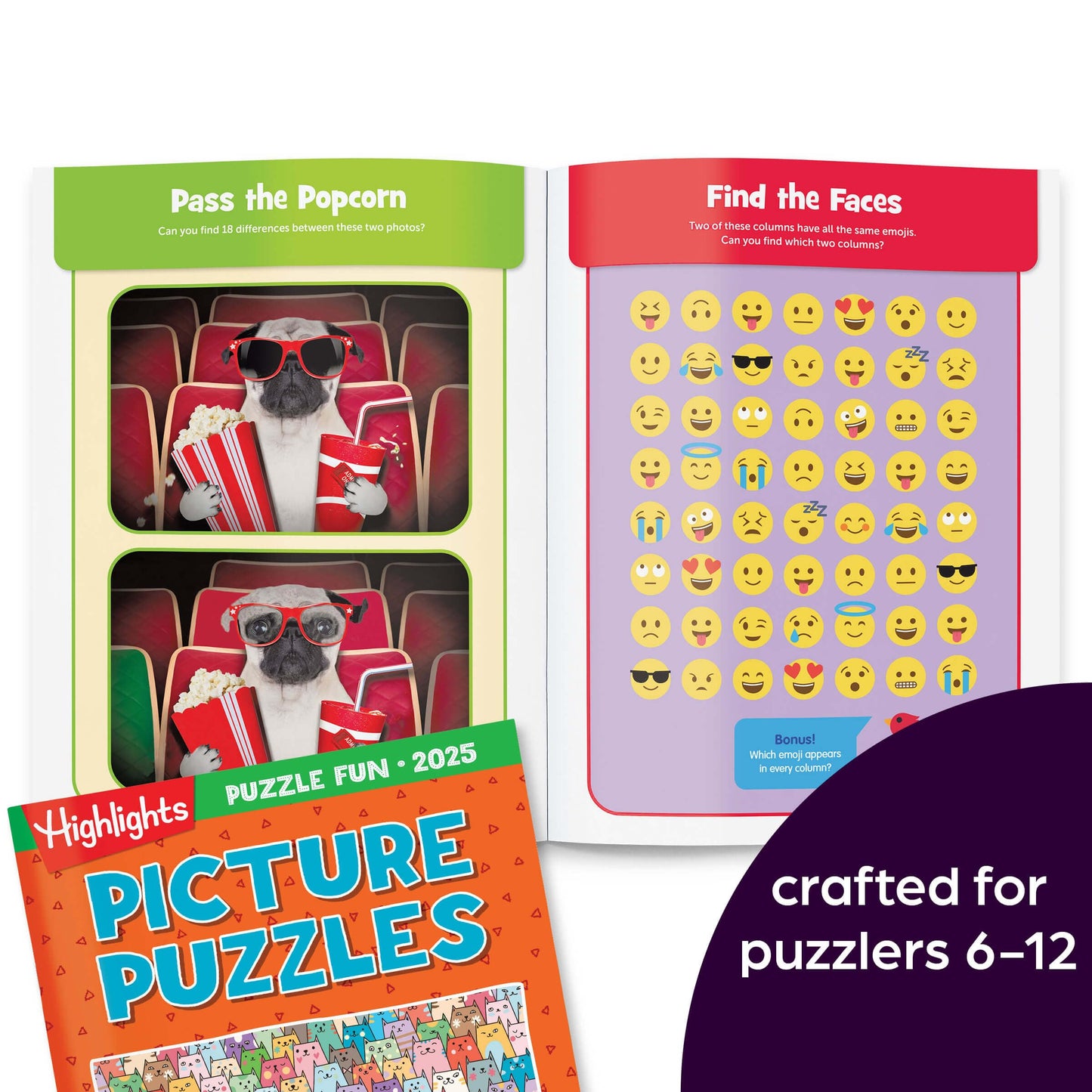 Highlights Puzzle Fun 2025 Puzzle Books for Kids Ages 6 and Up, 4-Book Set of Brain Teasers, Mazes, Word Puzzles and More Travel-Friendly Screen Free Kids Puzzles