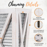 Autumn Alley Large Rustic Farmhouse Wall Planter Set of 2, Farmhouse Decor Wall Hangings for Wall Planter Indoor, Galvanized, Corrugated Metal, Wooden, White - Flowers Not Included Autumn Alley