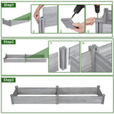 Yaheetech 8×2ft Wooden Horticulture Raised Garden Bed Divisible Elevated Planting Planter Box for Flowers/Vegetables in Backyard/Patio Outdoor, Gray, 97 x 25 x 11in Yaheetech