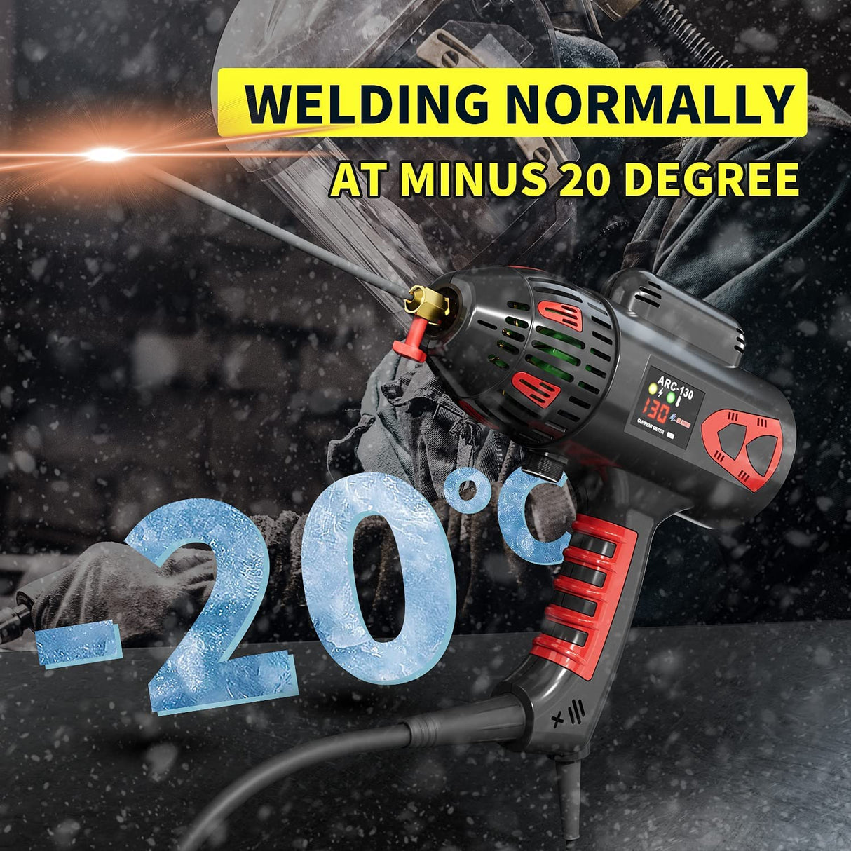 GZ GUOZHI Welding Machine Handheld, 110V 130Amp Portable ARC Welder Hand Held Welder Machine, Digital Display IGBT Inverter with Welding Tool Set and Toolbox GZ GUOZHI