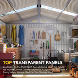 Breezz Outdoor Storage Shed 10 x 12ft. Utility Tool Shed Metal Storage Garden Shed with Lockable Doors, Windows & Metal Frame Floor for Patio Storage,Brown BreezZ