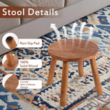 zaowofires Round Solid Wooden Step Stool， Garden Stool，11.8''H,Plant Stool ，Wood Stool Legs Detachable for Plant Stand, Kitchen, Bathroom，Bedroom，Livingroom (Walnut, 11.8inch) zaowofires