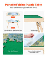 VEVOR 1500-Piece Puzzle Table with 4 Drawers, Adjustable 6-Angle Tilt, 34x25in Felt Surface Board at 26in Height, Folding Legs & Cover, Adult Jigsaw Accessories, Gift for Mom VEVOR