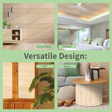 Art3d 48 x 96 Inch Natural Bamboo Wall Panel for Interior Wall Decor, Flexible Pole Wrap Wainscoting Wall Cladding Paneling for Living Room, Bedroom, Office, Kitchen Island, Light-carbonized Art3d