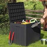 Sweetcrispy Deck Box with 31 Gallon Capacity, Weatherproof Resin Lockable Outdoor Storage for Secure Package Deliveries and Indoor Storage in Garden or Patio, Backyard Sweetcrispy