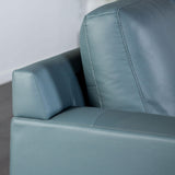 Furniture of America Ronan Modern Leather Sectional Sofa with Chaise and Pillows, L Shaped Couch for Living Room, Bedroom, FSC Certified, Right-Facing, Blue Furniture of America