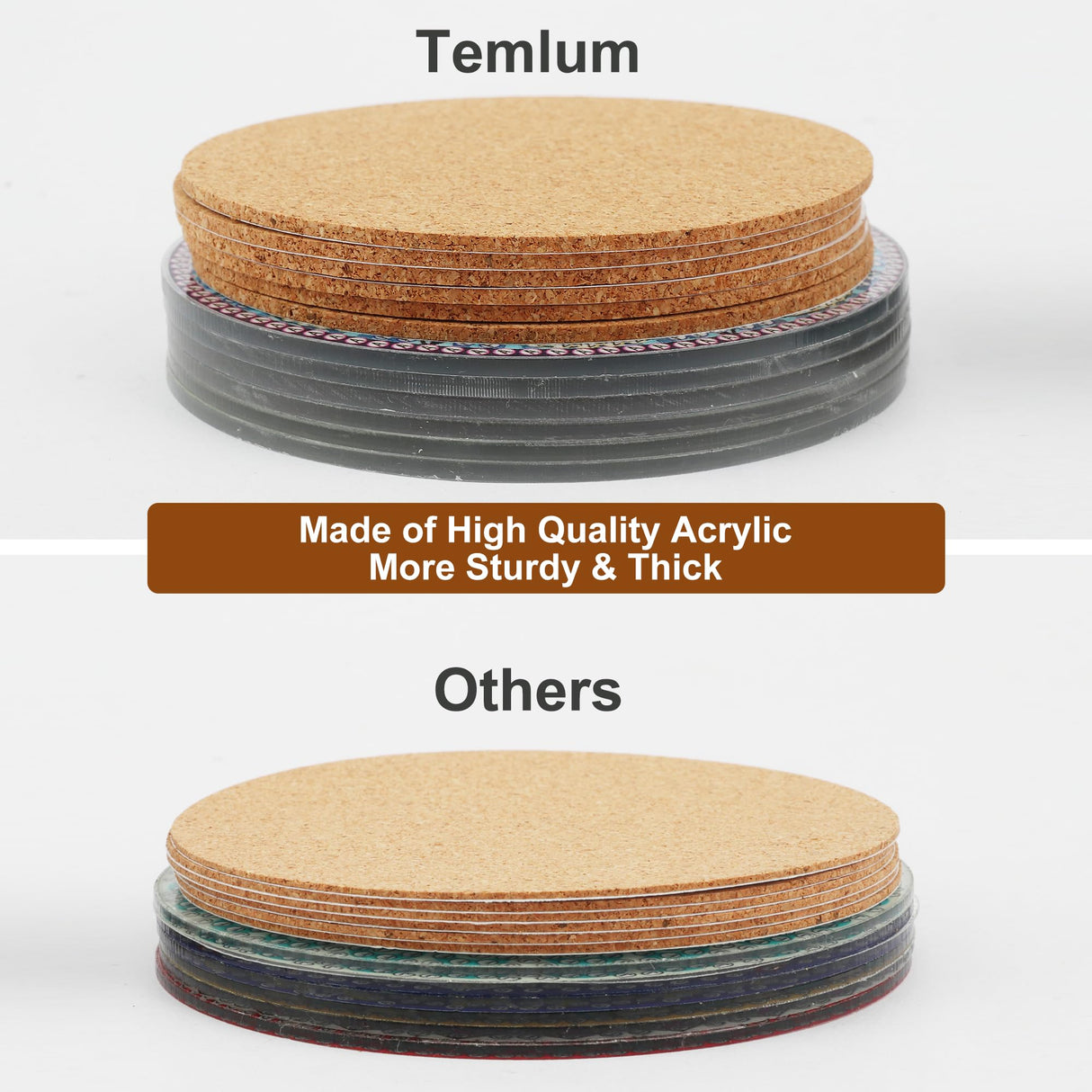 Temlum 6 Pcs Diamond Painting Coasters with Holder, Abstract Plants Coasters Diamond Art Kits for Beginners, Adults Small Diamond Painting Kit Art Craft Supplies Temlum