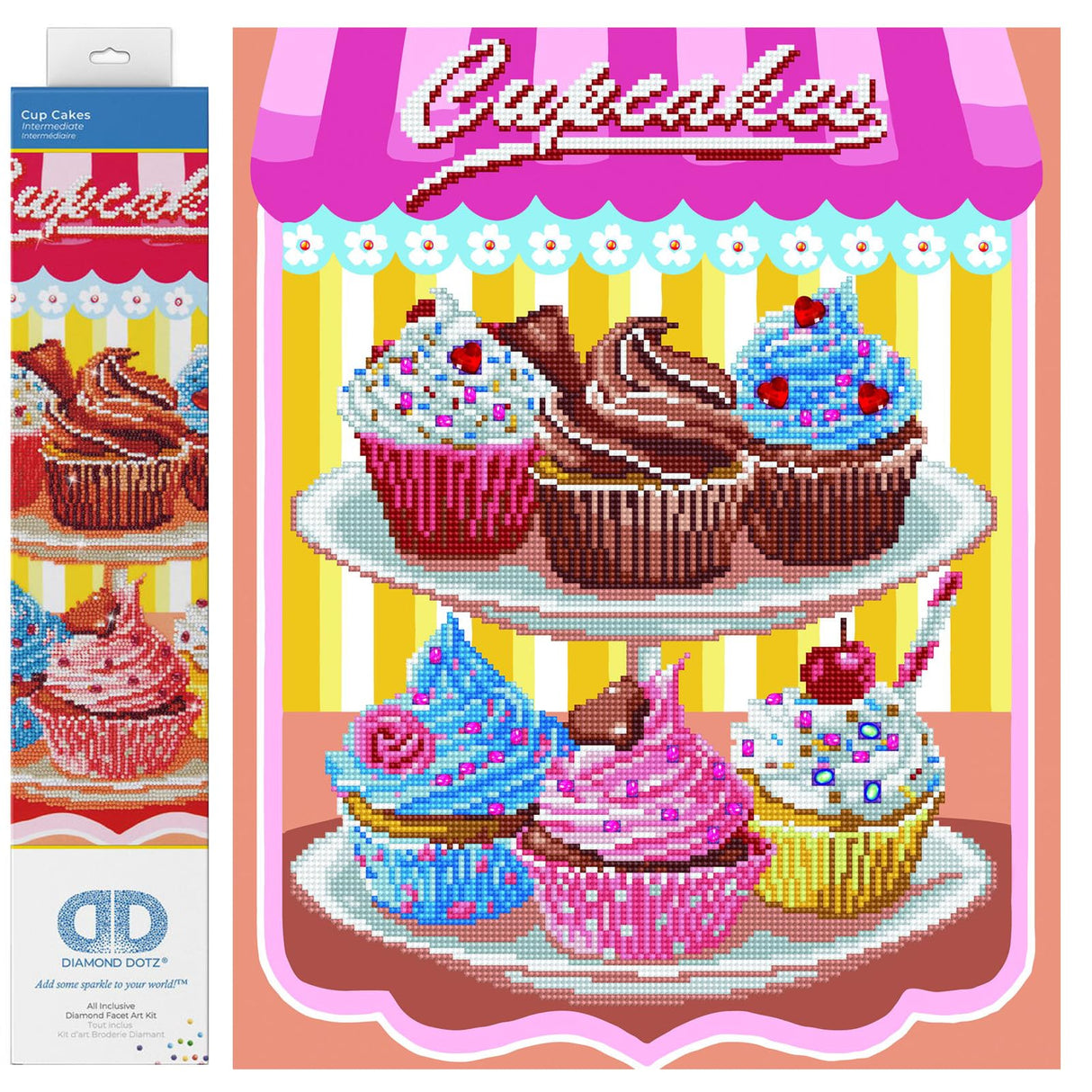 DIAMOND DOTZ Cup Cakes Diamond Painting Kits for Adults - Diamond Art Kits a Relaxing Creative Craft Kit with Dotz Gems 20x16 DIAMOND DOTZ
