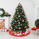 EverMerry Christmas Tree Skirt, 36 Inch Red Large Xmas Tree Skirt, Christmas Tree Skirts with White Snowflake Printed & Pom Pom Edge, Indoor Outdoor Christmas Ornaments, New Year, Holiday Decorations EverMerry