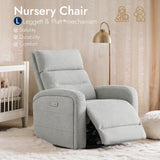 Watson & Whitely Swivel Power Recliner Glider Rocker, Small Recliner with Charging Port for Living Room, Fabric in Dove Grey Watson & Whitely