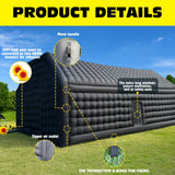 WARSUN 30x20x13Ft Inflatable Nightclub with Two 680W Blowers Large Black Inflatable Night Club Party Tent Disco Cube Gazebo Event House for Birthday, School Events, Backyard Party, Rental Business WARSUN