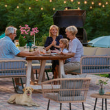 YITAHOME 4 Pieces Patio Furniture Set, Outdoor Wicker Patio Conversation Set, All-Weather Rattan Bistro Set with Loveseat Chairs Table Soft Cushions for Garden, Porch, Backyard - Grey YITAHOME