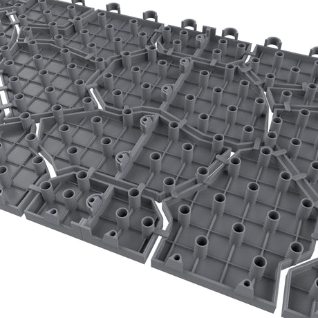 Pure Garden 30-Pack Polypropylene Interlocking Patio Deck Tiles - Weather-Resistant Outdoor Flooring for Balcony, Porch, and Garage (Gray) Pure Garden