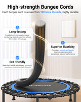 ANCHEER 40" Foldable Rebounder Trampoline for Adults/Kids with Resistance Bands and Bungees, Fitness Home, Indoor & Outdoor Mini Trampoline with Bar and Safety Padding - Max Load 330lbs (Blue) ANCHEER