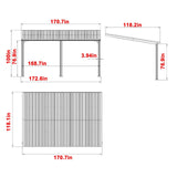 MUPATER 10'x 14' Gazebo, Outdoor Pergola on Clearance with Aluminum Frame, Outdoor Patio Lean to Gazebo Awnings for Deck, Porch and Backyard MUPATER