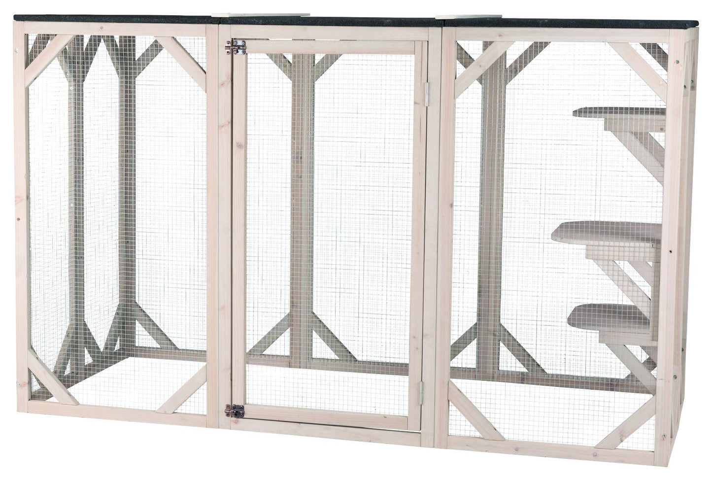 TRIXIE Outdoor Catio, Cat Enclosure with Roof, Large Cat Playpen with Platforms, Cat House, Cat Cage, Run