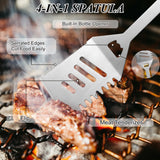 BBQ Accessories Grill Tools, Heavy Duty Grilling Accessories Barbecue Accessories Stainless Steel Grill Accessories with Spatula, Fork, Tongs and Gift-Box for Outdoor Grill, Home Grill (3PCS) HE-SANQI