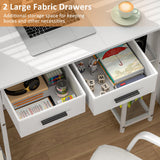 DAOUTIME White Computer Desk with Drawers, 37.3 Inch Home Office Work Desk with Storage Shelf, Kids Teens Study Table for Small Space, Small Writing PC Table for Bedroom Makeup Vanity Desk DAOUTIME